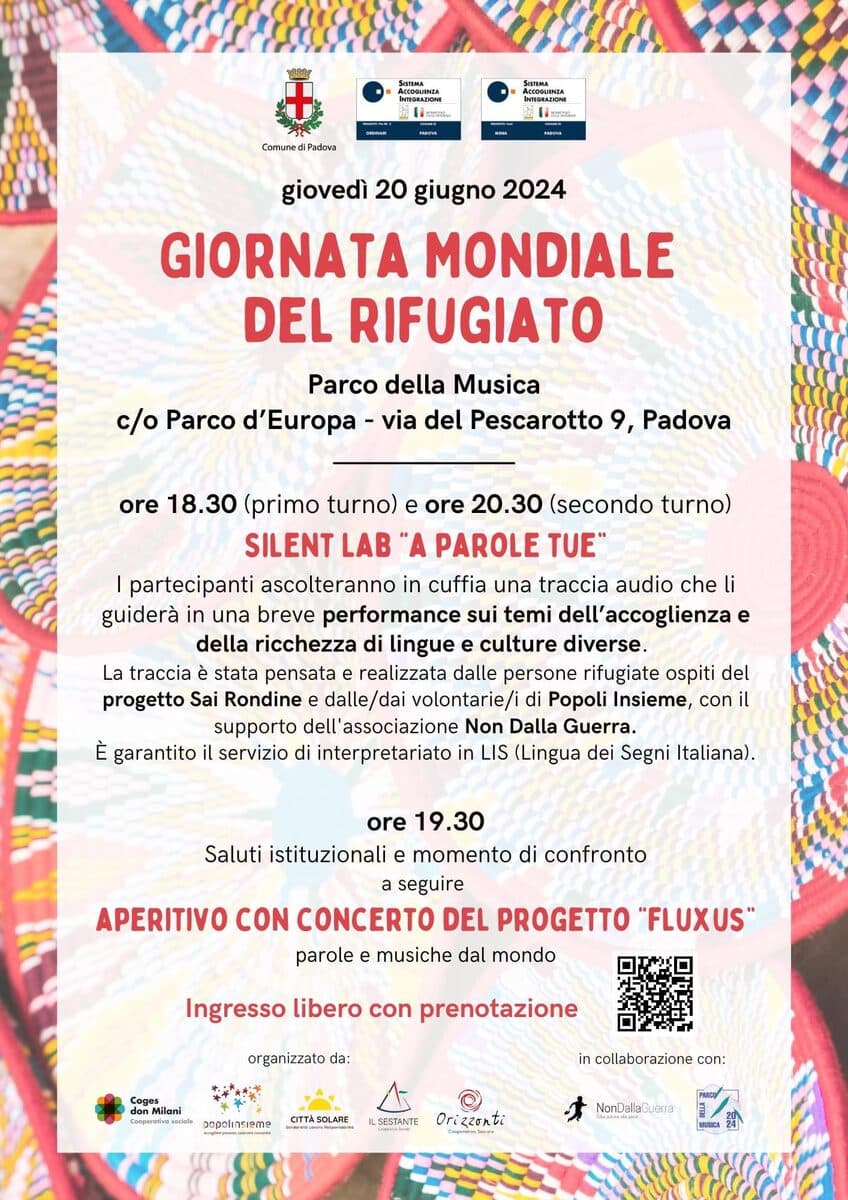 Poster of World Refugee Day 2024 in Padua