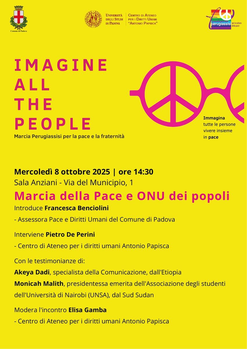 Poster of the Imagine all the people events, Municipality of Padua