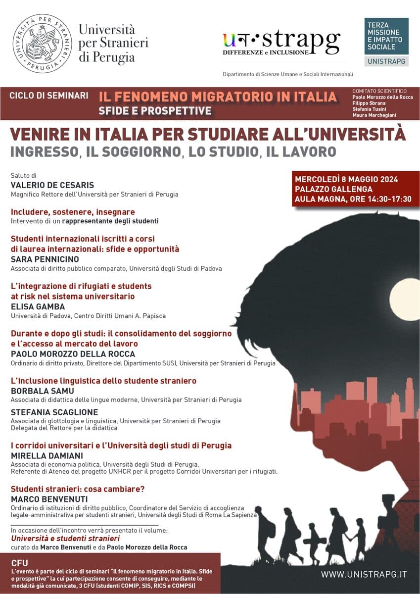 Poster of the seminar at the University for Foreigners of Perugia