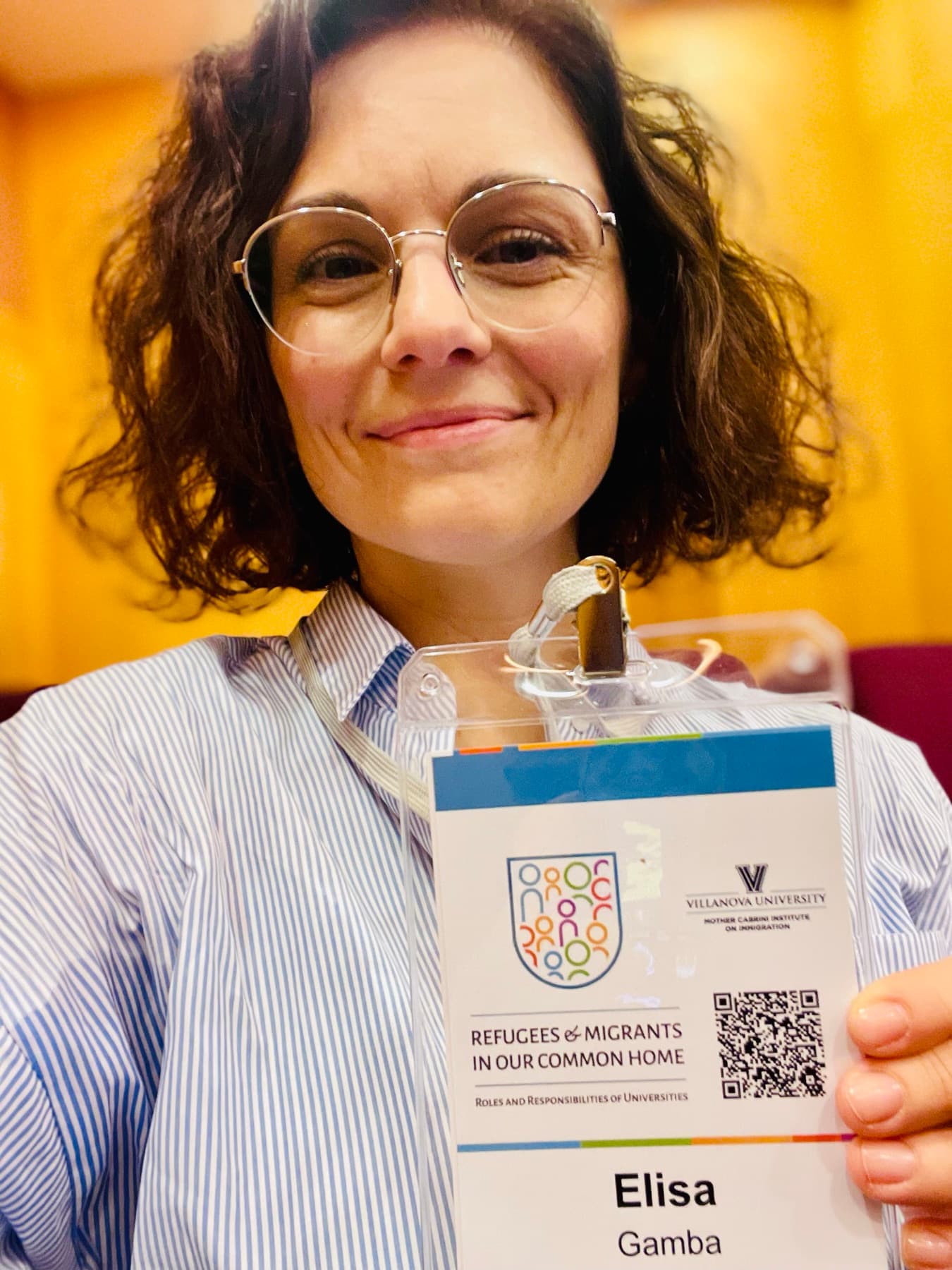 Elisa Gamba at the “Refugees & Migrants in Our Common Home” conference, Villanova University